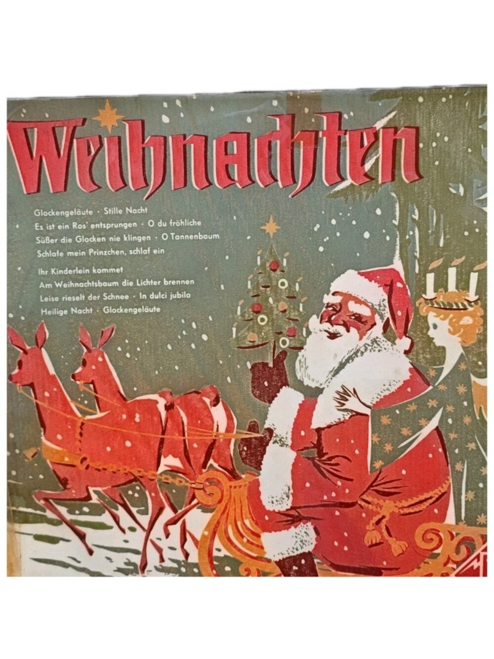 Weihnachten Vintage 1950's Christmas Vinyl Record Album In German Tested